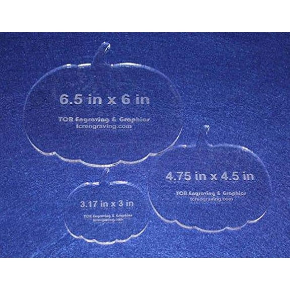 3 Piece Pumpkin Quilting Template Set ~1/4" Thick - Acrylic - Long Arm / Hand
