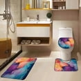 thumbnail image 1 of 3 Piece Purple Blue Orange Marble Bath Mat Abstract Modern Art Ink Texture Stone Fashion Bathroom Bathtub Floor Rugs Absorbent Doormat Toilet Decor, 1 of 3