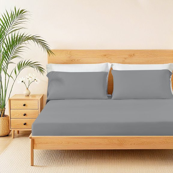 3-Piece Queen Cooling 3pc Sheet Set,Gray