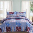 thumbnail image 1 of 3-Piece Queen Patchwork Quilt Set - Microfiber, Lightweight, All Season (1 Quilt, 2 Pillow Shams), 1 of 8