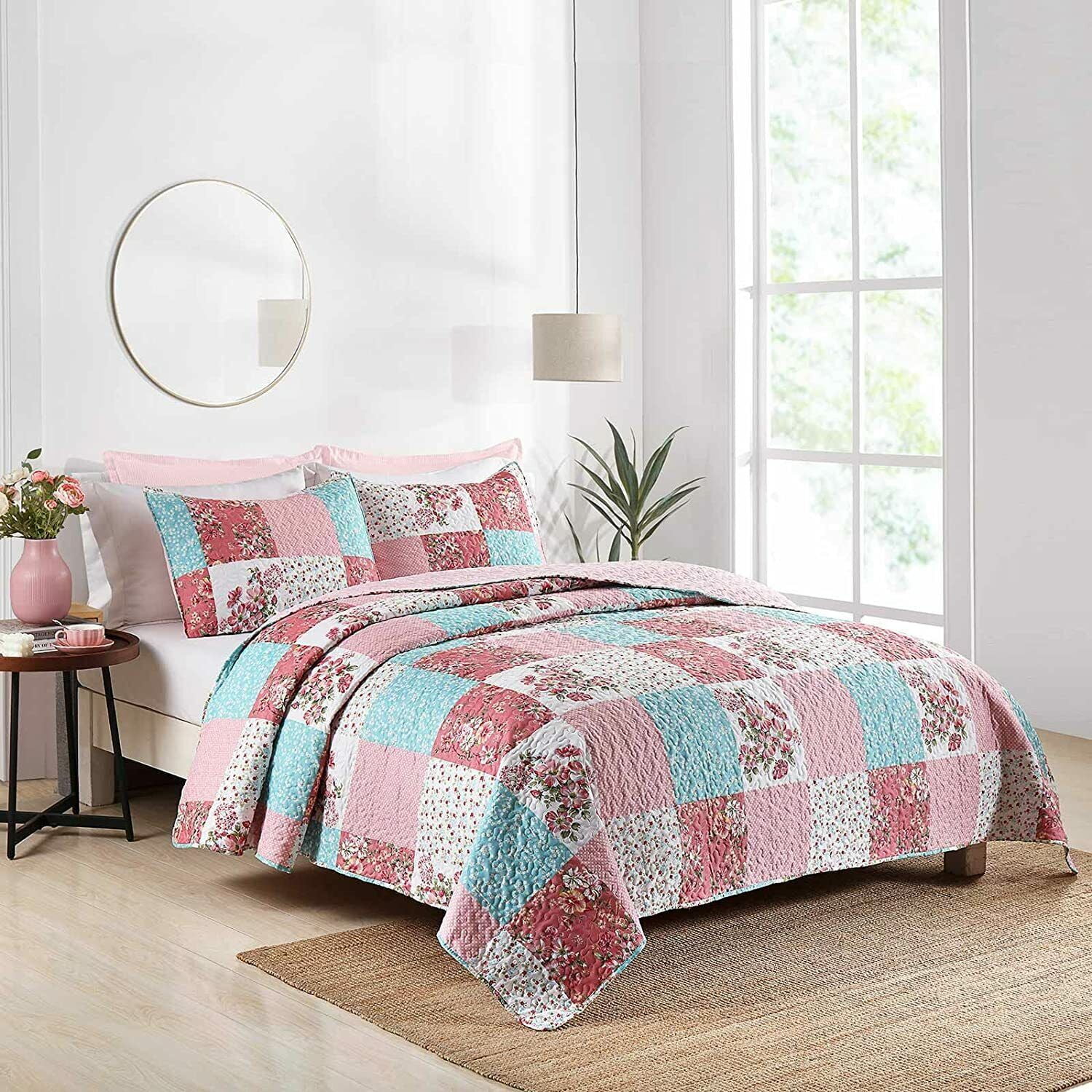 3Piece Queen Quilt Set for All Season Lightweight Soft and comfortable