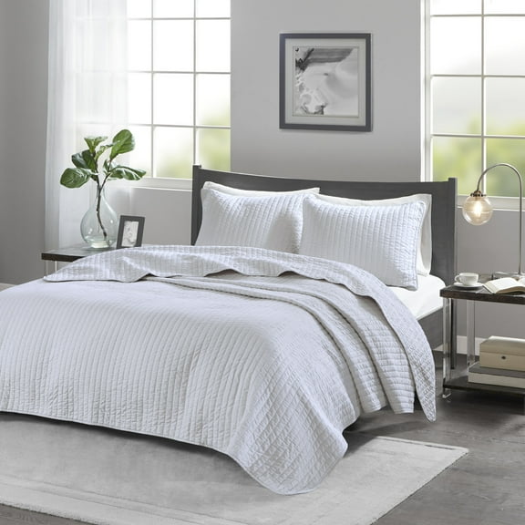 3 Piece Quilt Set White King/Cal King