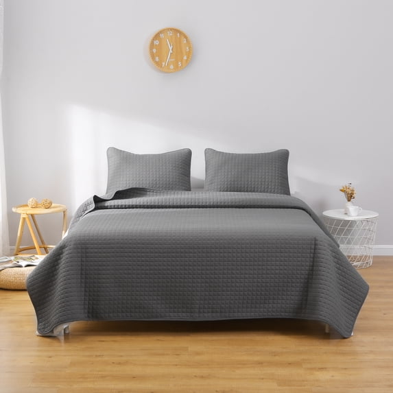 3-Piece Quilt Set with 2 Shams, Breathable Microfiber Bedspread Coverlet Set, King, State