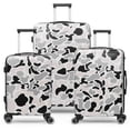 thumbnail image 1 of 3 Piece Quilted Hardside Spinner Suitcase Set, Black & White Camouflage, 1 of 7