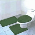 Quinn 3Piece Solid Bath Mat Set Bath Mat, Contour Rug, Toilet Seat