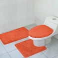 thumbnail image 1 of 3-Piece Quinn Solid Bathroom Rug Set Bath Mat Contour & Toilet Lid Cover - Orange, 1 of 1