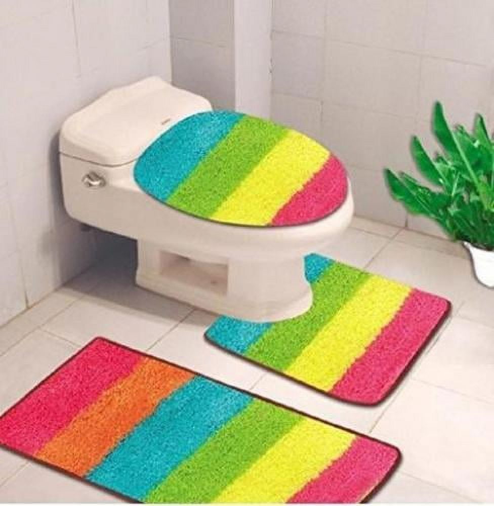 MAYSHINE Bathroom Rug Toilet Sets and Toilet Lid Cover, Extra Soft and  Absorbent Water Microfiber Mat