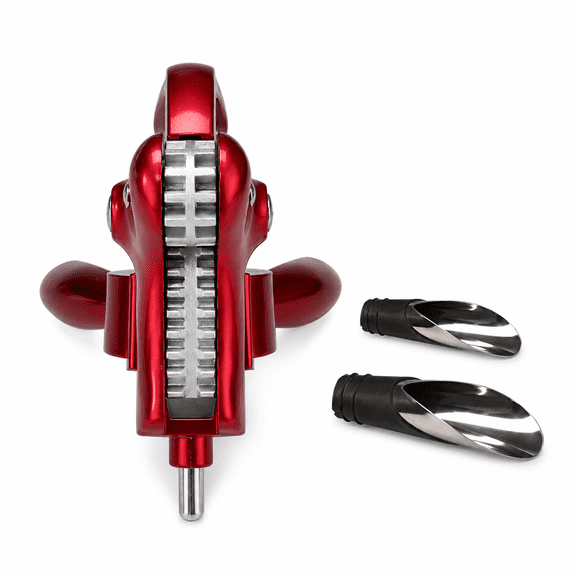 3-Piece Red Rabbit Corkscrew Wine Opener Set with 2 Pour Spouts  Heavy-Duty Bottle Openers for Kitchen, Bar, and Home