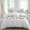 thumbnail image 1 of 3 Piece Red Roses Duvet Cover Set Full Size, Microfiber Comforter/Quilt Cover with Corner Ties and 2 Pillowcases, Spring Floral Summer Botanical Weeping All Season Soft Bedding with Zipper Closure, 1 of 8