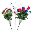 thumbnail image 1 of 3 Piece Red White and Blue Fake Floral and Ball Centerpiece Kit - For 4th of July, Memorial Day, Veteran's Day and Everyday Decor, 1 of 6