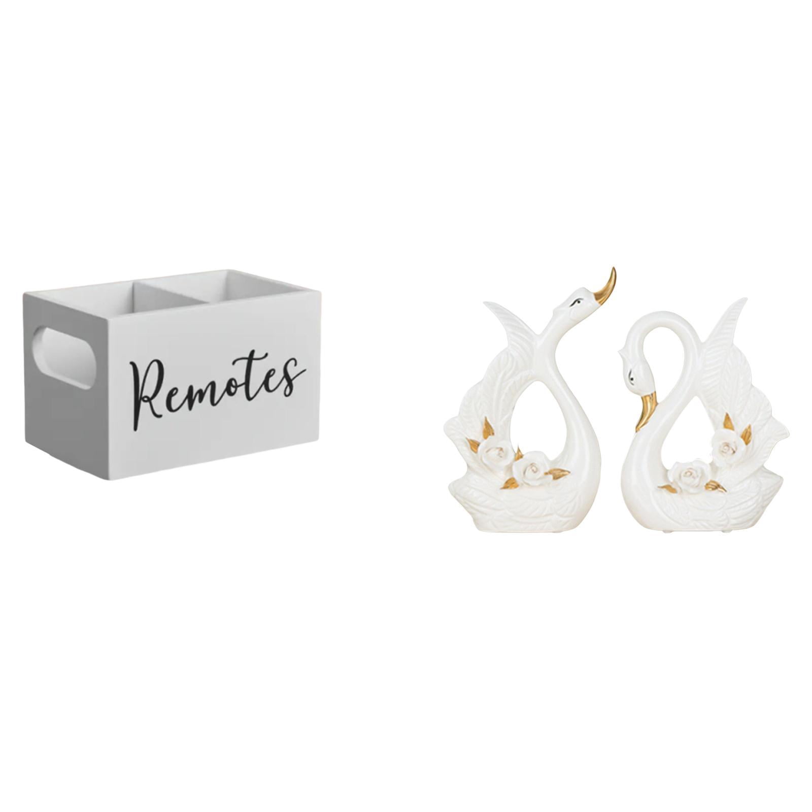 Remote Control Swans 3 Piece Remote Control Holder Desktop Storage Organizer Swan Statues ...