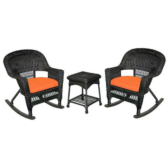 3-Piece Resin Wicker Rocker Chair & End Table Set by Jeco