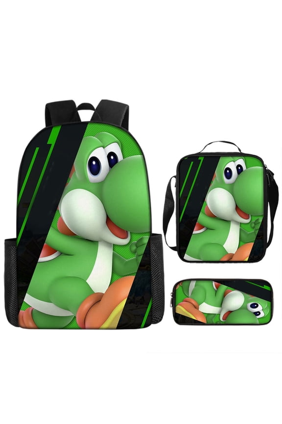3-Piece Retro Plumber-Inspired Backpack Set with Shoulder Bag & Crossbody Bag – Includes Interior Organizers for Travel, Commuting, and Daily Use
