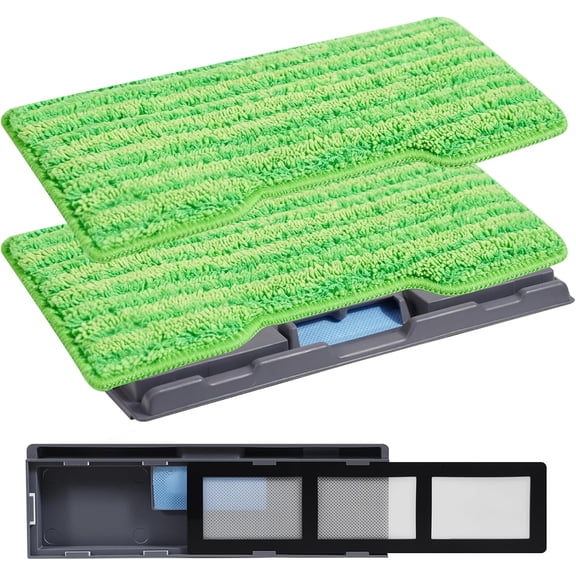3-Piece Reusable VacMop Replacement Kit, Washable Microfiber Mop Pads with Dirt Chamber and Filter, Compatible with Shark VACMOP VM252 VM200 VM401 VM180 VM190 VM252C VM251 VC205 VM200P12