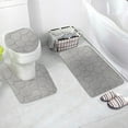 thumbnail image 1 of 3 Piece Rock Memory Foam Bathroom Mat Set Flannel Embossed Rug Mat Toilet Lid Cover 19 Seat Cushion,Grey,Polyester, 1 of 4