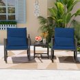 thumbnail image 1 of 3 Piece Rocking Bistro Set Wicker Patio Outdoor Furniture Porch Chairs Conversation Sets with Glass Coffee Table, 1 of 8
