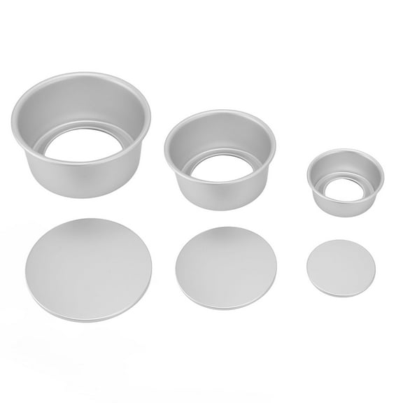 3-Piece Round Cake Pan Set - 4, 6, 8 Inch Aluminum Alloy Bakeware for Layered Cakes