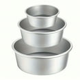 thumbnail image 1 of 3-Piece Round Cake Pan Set (4/6/8 Inch) - Non-Stick Baking Molds with Removable Bases for Wedding, Birthday & DIY Cakes - Essential Kitchen Baking Tools, 1 of 11