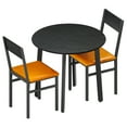 thumbnail image 1 of HOMOOI 3 Piece Round Dining Table Set with Cushioned Chairs for Dining Room, Kitchen, Small Spaces, 1 of 9