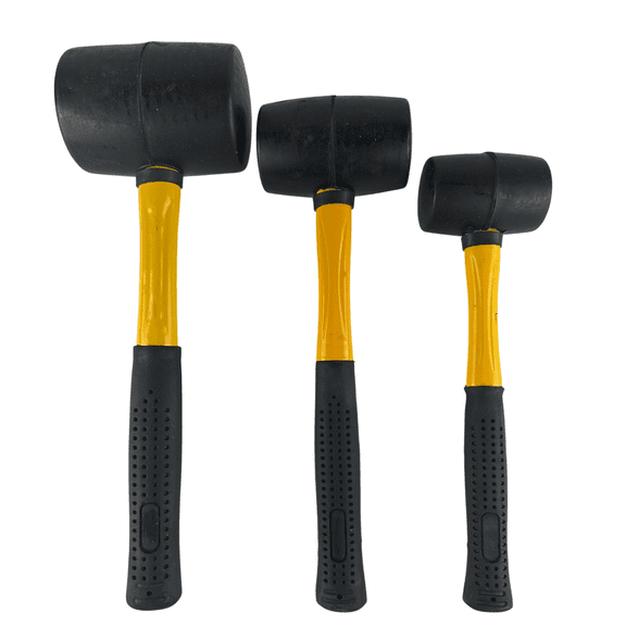 3 Piece Rubber Mallet Soft Hammer Tool Set