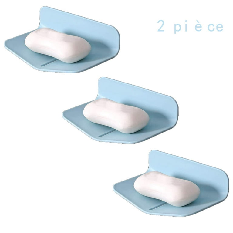 3 Piece Rubber Soap Dish No Drilling Self-Draining Soap Disc For Bathroom  Soap Saver Shower
