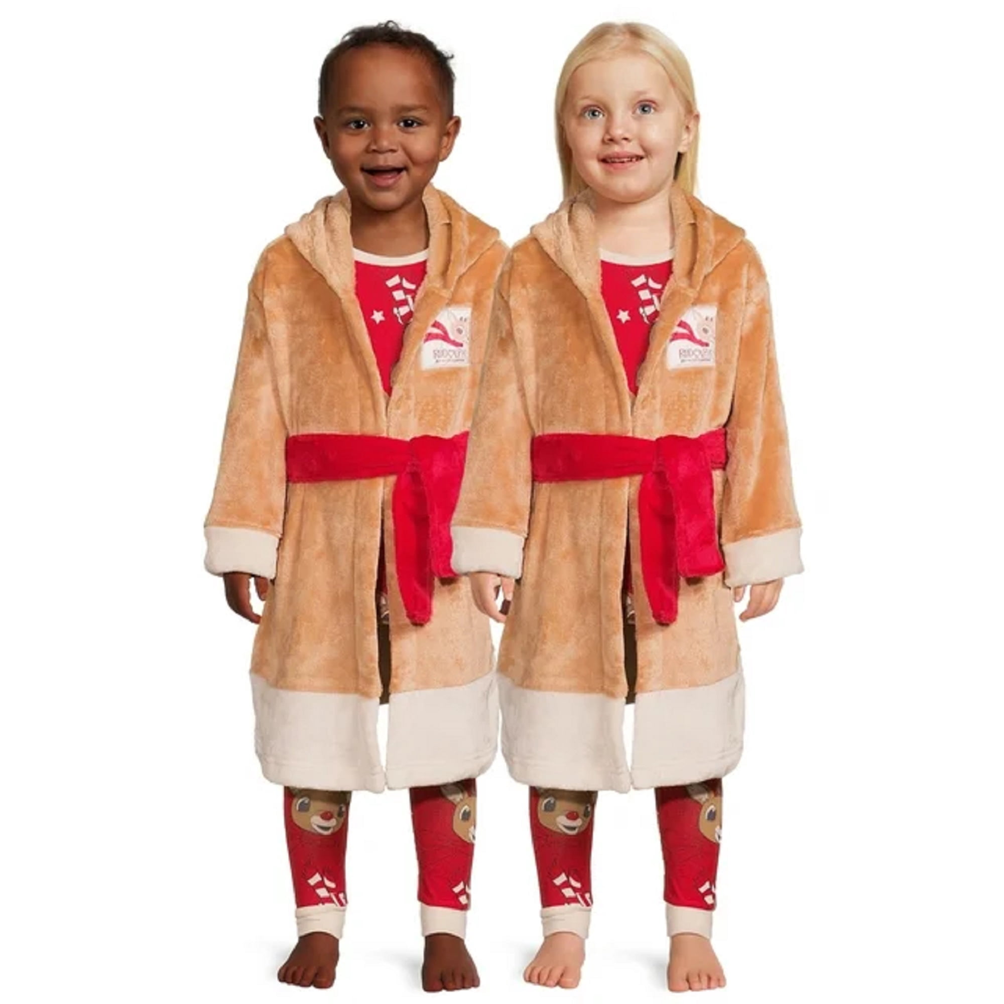 3-Piece - Rudolph the Red Nosed Reindeer Pajamas and Robe Set, Brown ...