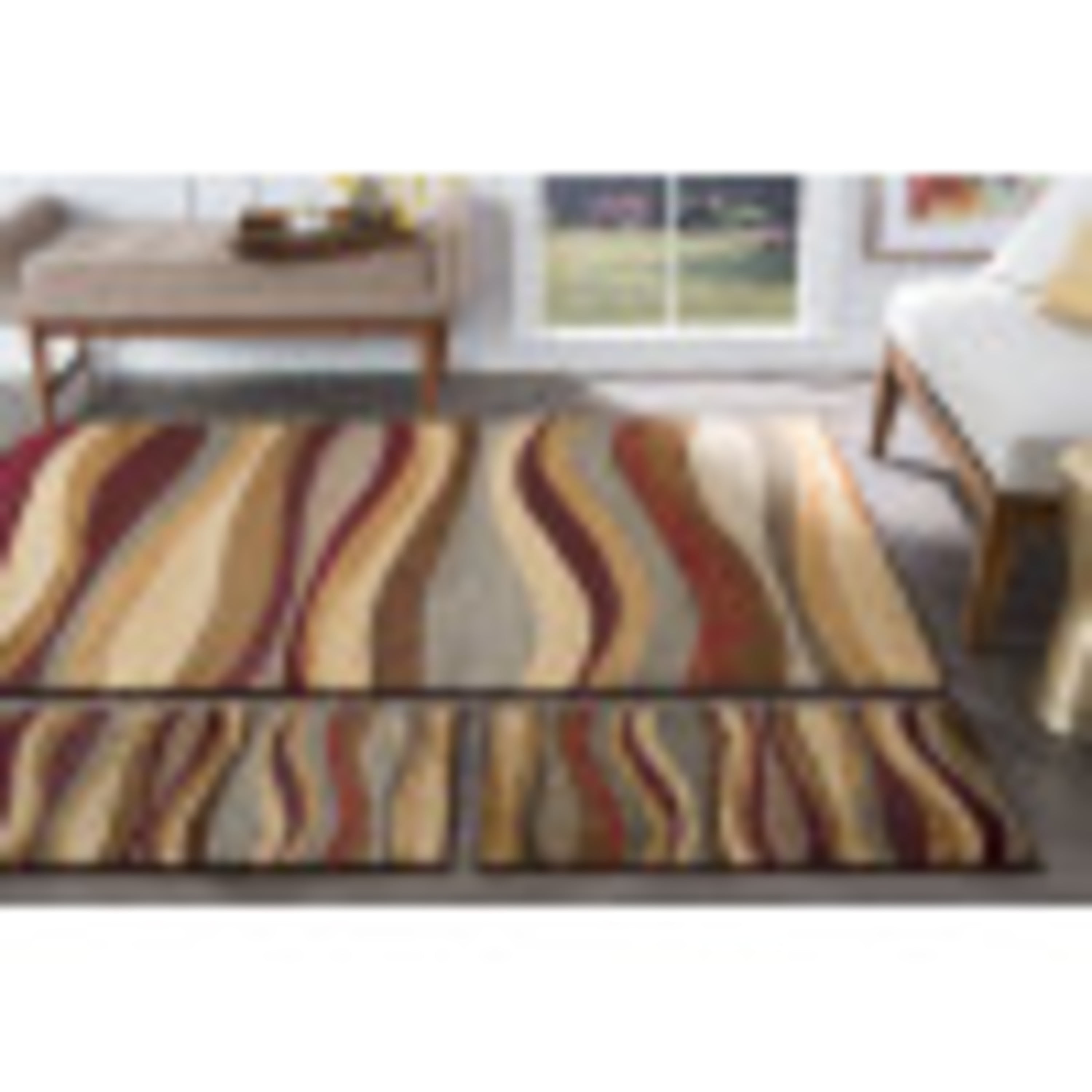 3-Piece Rug Set: (5' x 7', 20'' x 60'', 20'' x 32'') Contemporary Multi-Color Area Rugs for ...