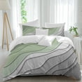 thumbnail image 1 of 3 Piece Sage Green Grey Ombre Duvet Cover Set California King,Microfiber Comforter/Quilt Cover with Corner Ties and 2 Pillowcases,Modern Abstract Art Aesthetics All Season Bedding with Zipper Closure, 1 of 8