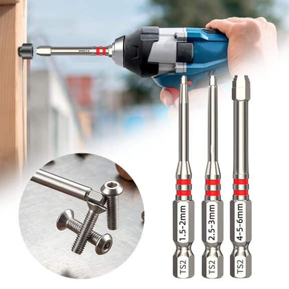 3-Piece Screwdriver Bit Set, 1/4 Inch Hex Screwdriver Bits, Multi Size Tower Drill Bit Set, Impact Driver Drill Bits, Power Screwdriver Replacement Bits, DIY Repair Drilling Accessories,G