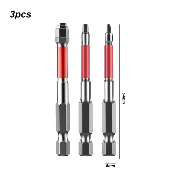 3-Piece Screwdriver Bit Set Pagoda Hex Bit, Magnetic Hex Shank Set with Multi-Step 1.5-6mm Universal Fit, S2 Alloy Steel Wear-Resistant for Power Tools