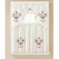 thumbnail image 1 of 3 Piece Semi Sheer Embroidery Flowers Kitchen/Café Window Curtain Tier and Valance Set, 1 of 1