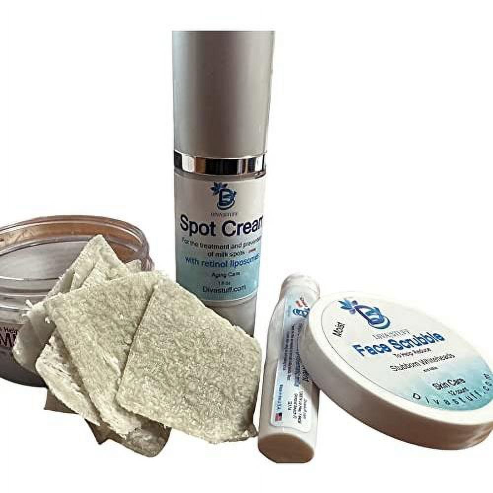 3 Piece Set Face Scrub,Cream And Purse Size Spot Applicator For Milk