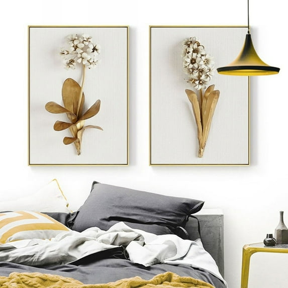 3 Piece Set Modern Flower Print Canvas Painting Abstract Wall Art Unframed Home Decor,Christmas Hanging Ornaments,Hangs 挂件
