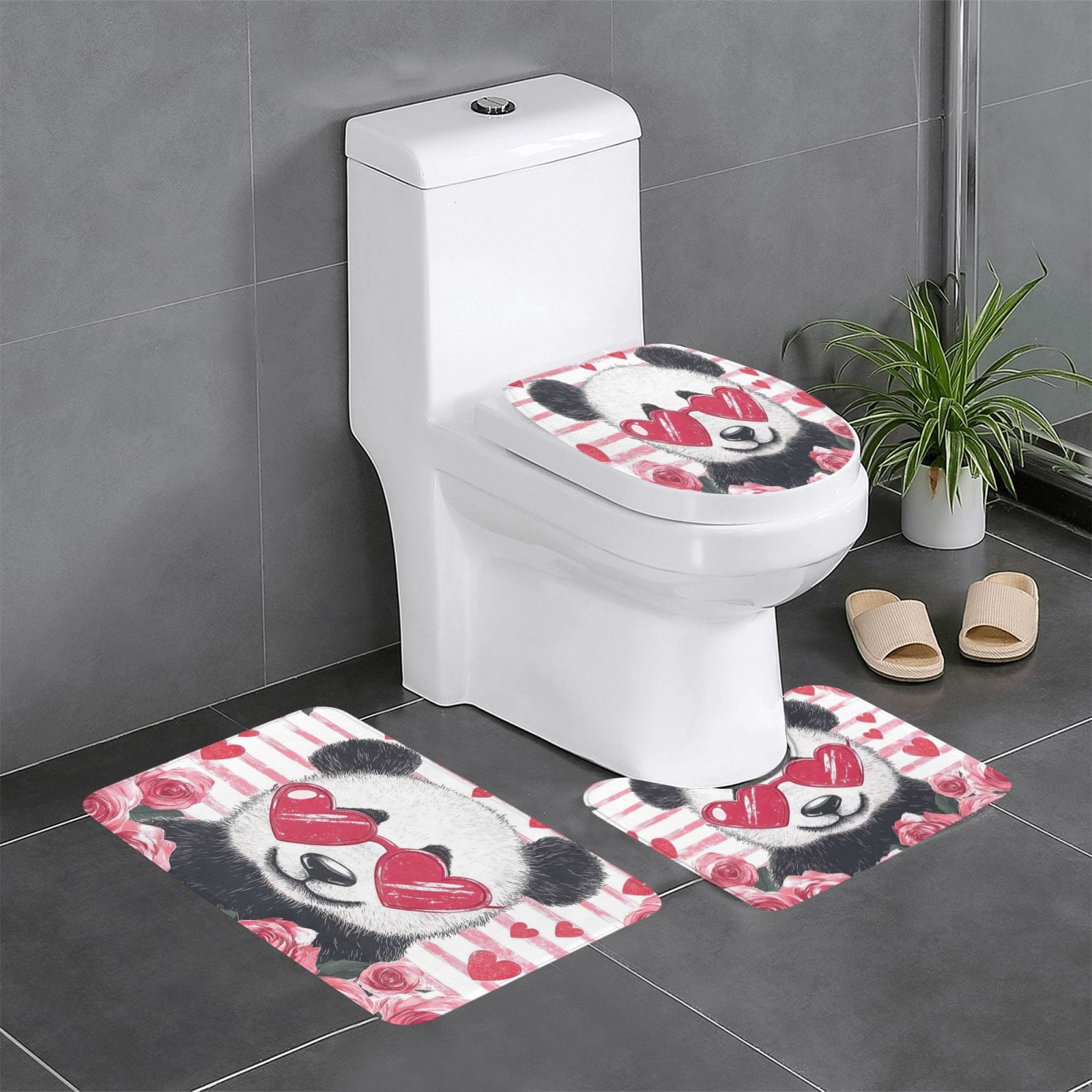 3-Piece Set Of Non-Slip Water Absorbent Bathroom Mats Washable ...