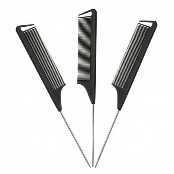 5pcs Professional Point Tail Comb Pin Tail Comb Rat Tail Comb Parting ...
