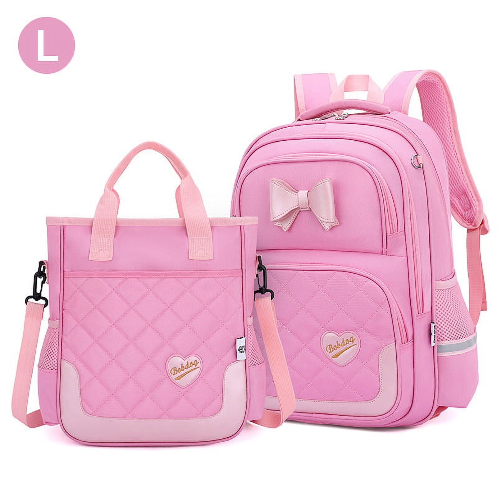 Cute Backpack for Girls 4-6 Multi-Pocket Pink Waterproof Backpacks