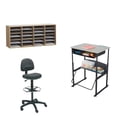 thumbnail image 1 of 3 Piece Set Student Desk with Book Box and File Organizer and Chair, 1 of 4