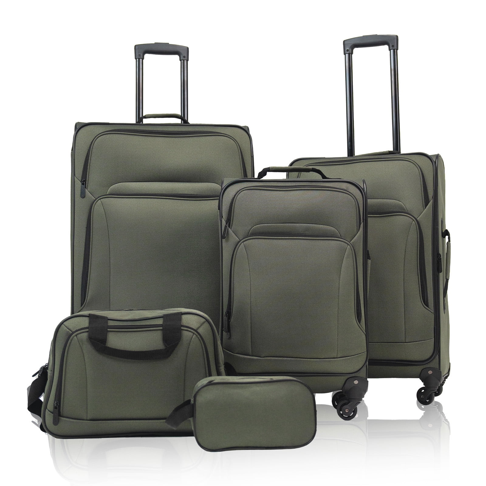 3 Piece Set Suitcase with Duffel Bag Softside Lightweight Luggage Travel Set