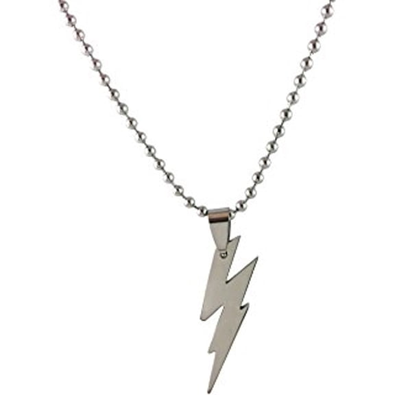 3 Piece Set The Flash Stainless Steel Lightning Bolt Necklace Pendant J-333
