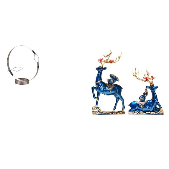 3 Piece Set Wine Bottle Holder Rack Reindeer Sculpture Statue Iron Material for Kitchen Bar Living Room Decor