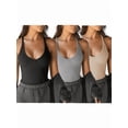 thumbnail image 1 of 3-Piece Set Women's V-Neck Ribbed Long Slim Fit Basic Tank Tops, 1 of 5