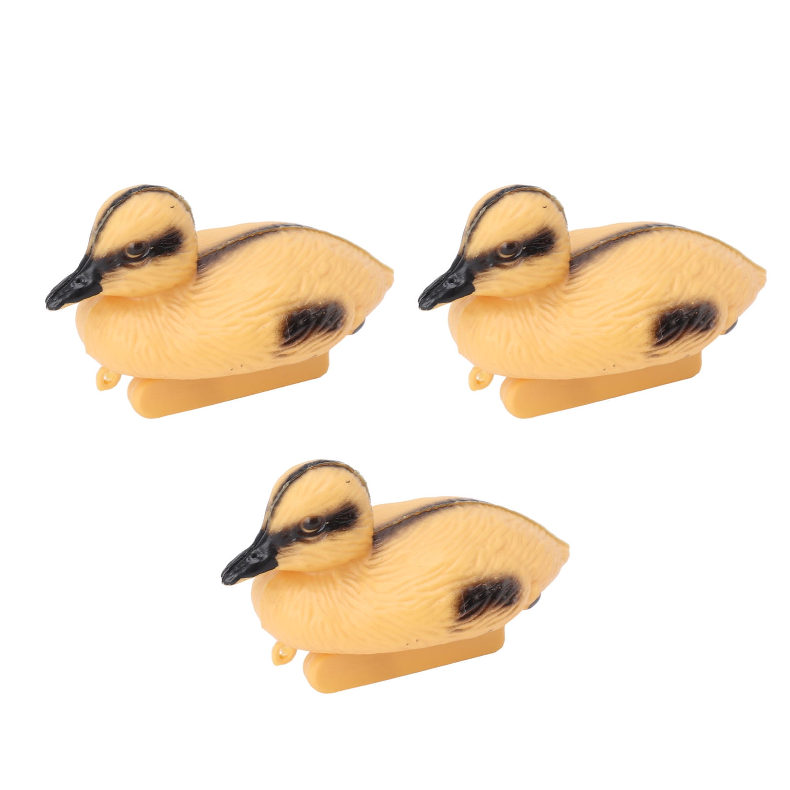 3Piece Set of B Style Floating Yellow Ducklings Realistic Plastic