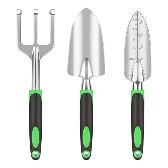 3-Piece Set of Gardening Tools, Gardening Tools Weeding Tools, Garden Tool Set of 3 Pieces,Yard Maintenance Must Haves (Green)