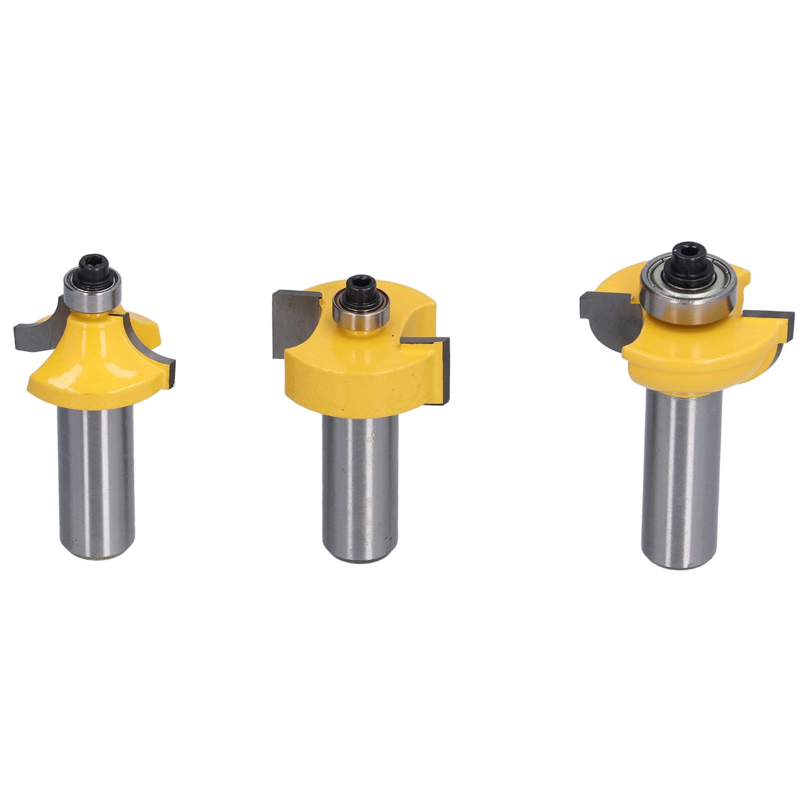 3Piece Shaker Door Router Bit Set with AntiKickback Design Premium YG6X Blade, 45 Steel