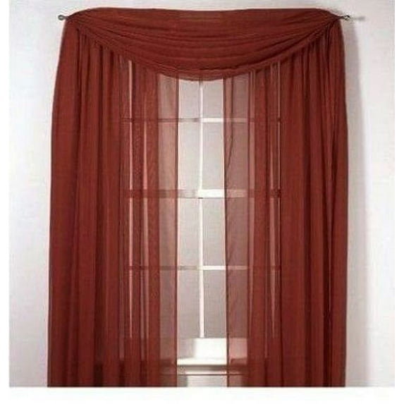 3 Piece Sheer Panel & Scarf Window Treatment Set | Decotex