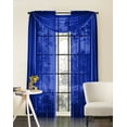 thumbnail image 1 of Decotex 3 Piece Sheer Voile Curtain Panel Drape Set Includes 2 Panels and 1 Scarf (63" Length, Royal Blue), 1 of 1
