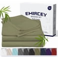 thumbnail image 1 of 3 Piece Sheet Set, Cooling Sheets, 100% Rayon Derived from Bamboo, Breathable & Soft California King Size Bed Set, Deep Pocket Up to 12", Hotel Luxury Silky Bedding Sheets, Olive Green, 1 of 10