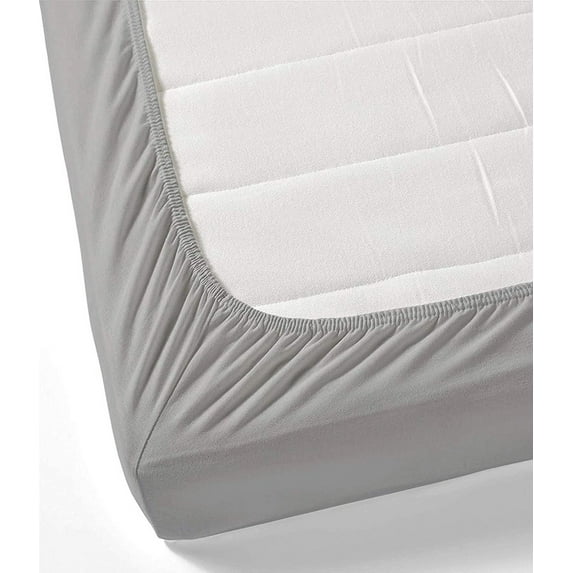 3 Piece Sheets - 1 Piece Fitted Sheet & 2 Pillowcases, 450 Thread Count - 100% Egyptian Cotton, Deep Pocket of 16" Inch, Ultra-Soft and All Around Elastic Snug Fit (King Size - Light Grey Solid)