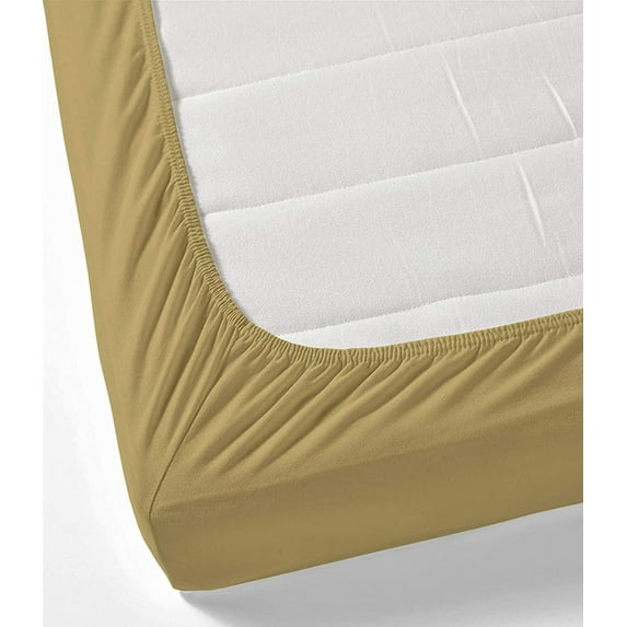 3 Piece Sheets - 1 Piece Fitted Sheet & 2 Pillowcases, 450 Thread Count - 100% Egyptian Cotton, Deep Pocket of 17" Inch, Ultra-Soft and All Around Elastic Snug Fit (Queen Size - Taupe Solid)