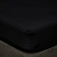 thumbnail image 1 of 3 Piece Sheets - 1 Piece Fitted Sheet & 2 Pillowcases, 450 Thread Count - 100% Egyptian Cotton, Deep Pocket of 17" Inch, Ultra-Soft and All Around Elastic Snug Fit (Twin-XXL Size - Black Stripe), 1 of 3